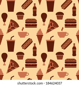 fast food seamless pattern