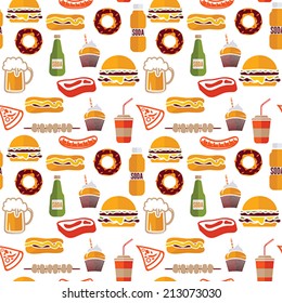fast food seamless pattern