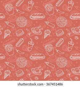 Fast Food Seamless Pattern