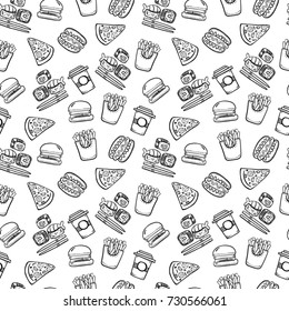 Fast Food Seamless Pattern