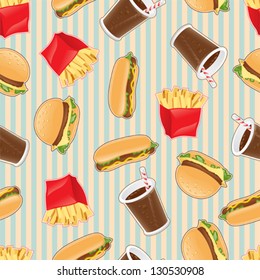 Fast food seamless pattern background