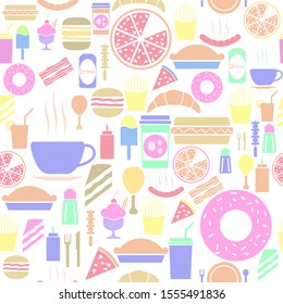 fast food seamless pattern background icon.