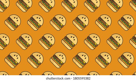 Fast food seamless pattern background illustration vector