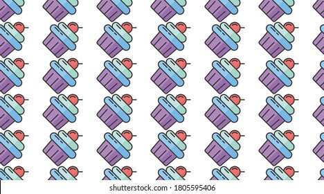 Fast food seamless pattern background illustration vector