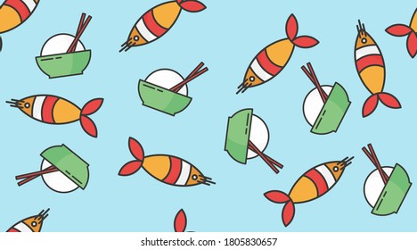 Fast food seamless pattern background illustration vector