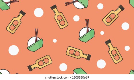 Fast food seamless pattern background illustration vector