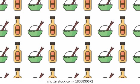 Fast food seamless pattern background illustration vector