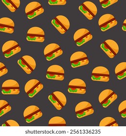 Fast food seamless pattern background. Vector of fast food. Perfect for textile, fabric, print, greeting, many more. SSTKbackgrounds