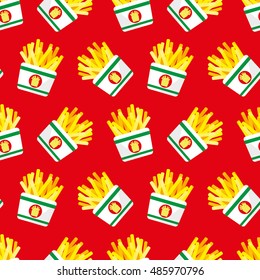 Fast food seamless pattern background.