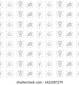 fast food seamless pattern, seamless pattern design, line design