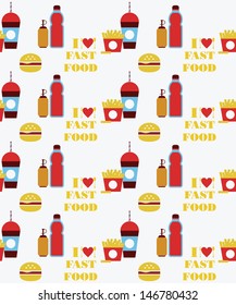 fast food seamless pattern design. vector illustration