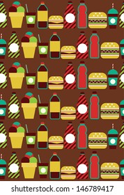 fast food seamless pattern design. vector illustration