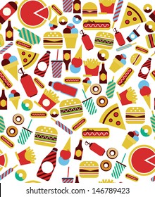 fast food seamless pattern design. vector illustration