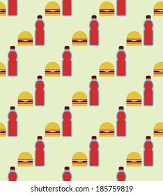 fast food seamless pattern design. vector illustration 