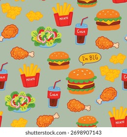 Fast food padrão sem emenda para produtos 