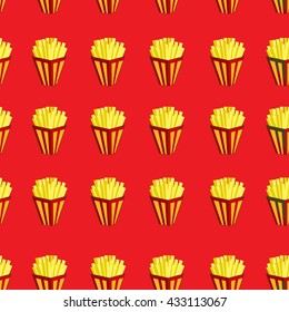 Fast food seamless pattern. Food store wallpaper pattern. Food related wrap seamless pattern