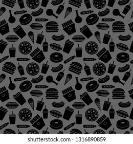 fast food seamless pattern. vector illustration