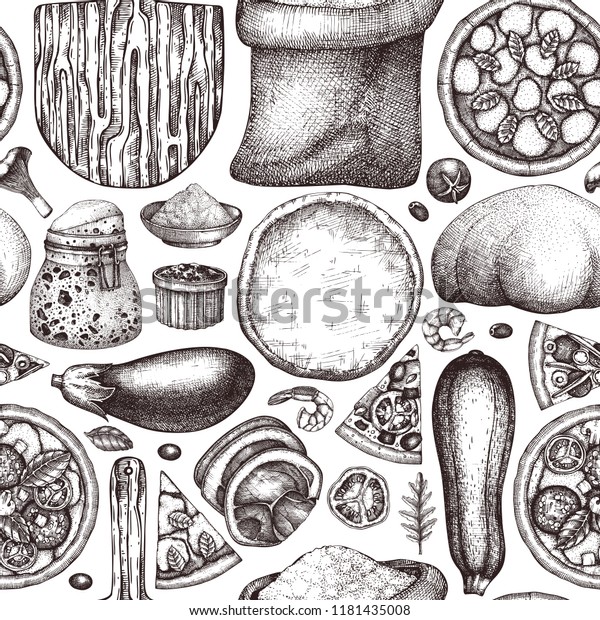 Fast Food Seamless Pattern Vintage Menu Stock Vector (Royalty Free ...