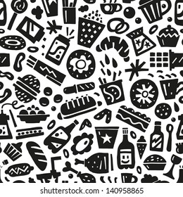 fast food - seamless vector background