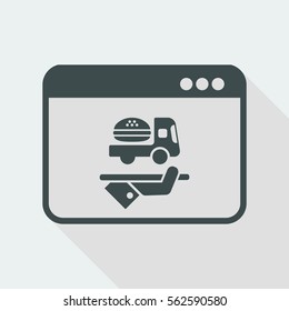 Fast food service online - Vector flat icon