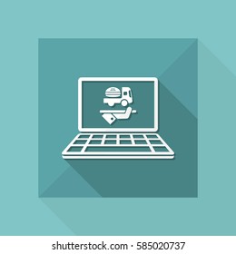 Fast food service online - Vector flat icon