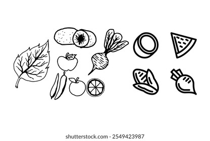 Fast food set hand drawn vector illustration