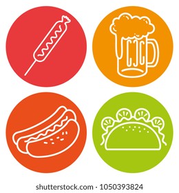 fast food set icons
