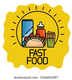 fast food set icons