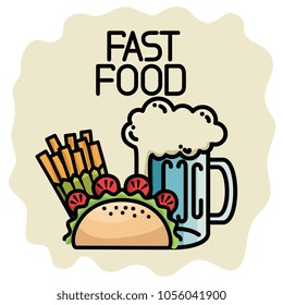 fast food set icons