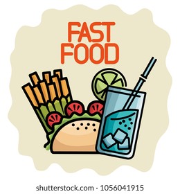 fast food set icons