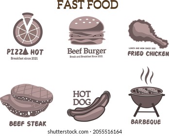 Iconos de juego de comida rápida. vector de comida rápida. logotipo de comida rápida.