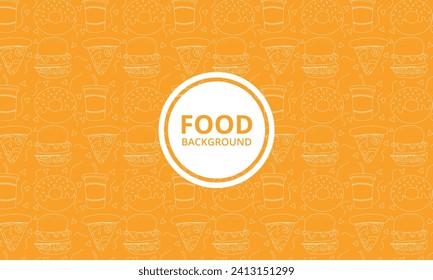 Fast food set. Monochrome sketch with street food and drinks, sweets and bakery, sandwiches and pizza, Chinese noodles and sausages. Doodle print for cafe menu design. Cartoon flat vector collection