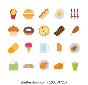 Fast food set vector