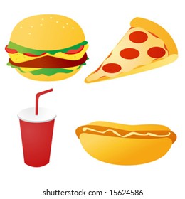 fast food set vector