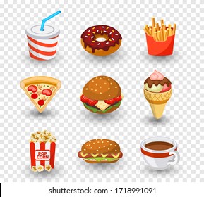 fast food set. vector illustration