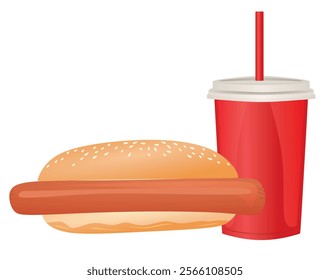 Fast food set, vector illustration