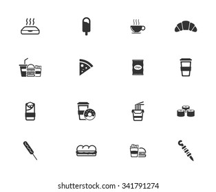 Fast food simple icons for web