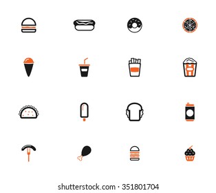 Fast food simple icons for web