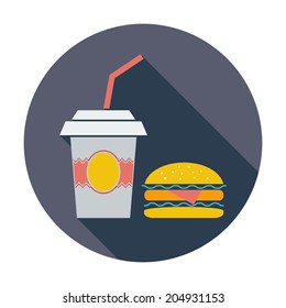 Fast food.. Single flat color icon. Vector illustration.