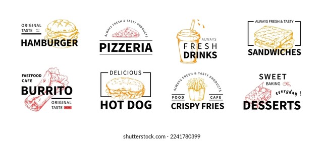 Fast food sketch logo