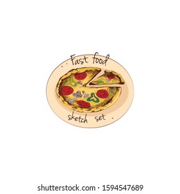 Fast food sketch Vector icon