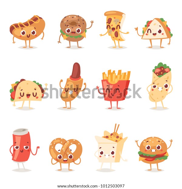 Fast Food Smile Vector Cartoon Expression Stock Vector (Royalty Free ...