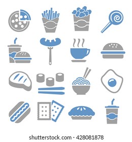 fast food, snack icon set