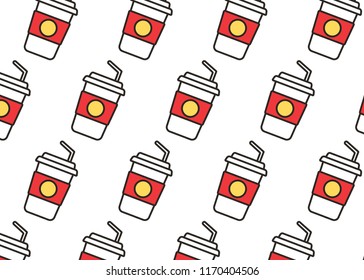 Fast food snacks and drinks flat vector icons. Fastfood icons. Snack bag vector food