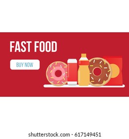 Fast food snacks and drinks flat vector icons. Vending machine products vector illustration