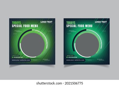 Fast Food Social Media Banner Design, Template. Vector illustration.