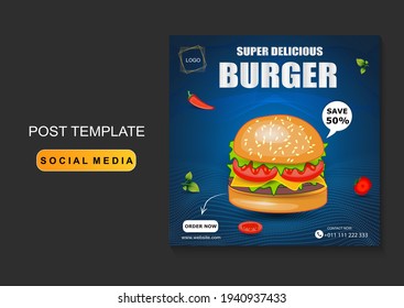 Fast food social media and internet promotion template.  Advertising, advertising banner, product marketing. EPS 10.