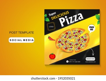 Fast food social media and internet promotion template.  Advertising, advertising banner, product marketing. EPS 10.