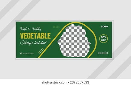 Fast food social media template for restaurant Healthy and tasty food face book cover template .