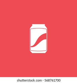 Fast Food Soda Flat Icon On Red Background